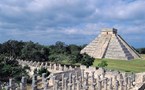 Chichen-Itza Mayan archaeological site and pyramids