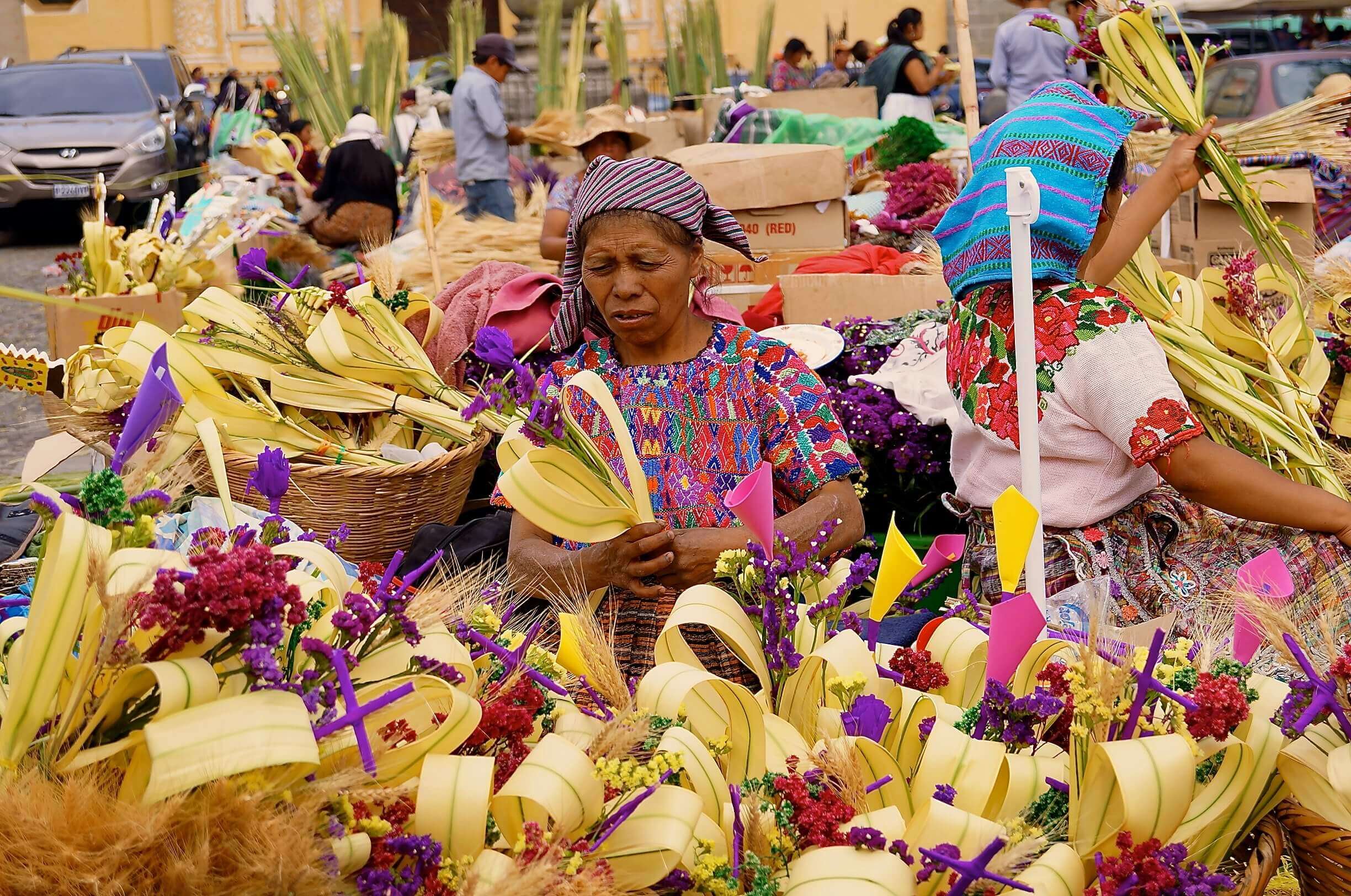 Marché traditionel au Guatemala