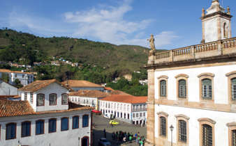 Colonial buildings in the historic center of Ouro Preto, Minas Gerais, Brazil. 