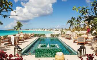 View of the pool and Maundays restaurant 
